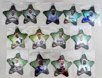 (13) 2021 TOPPS STAR ORNAMENT CARD. WALMART HOLIDAY MEGA BASEBALL - ALL DIFFERENT