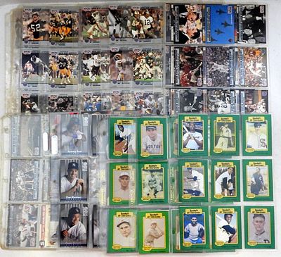 over 200 SPORTS CARDS in SHEETS. UNSEARCHED LOT of ALL TIME GREATS, BASEBALL, RACING & PROSET 