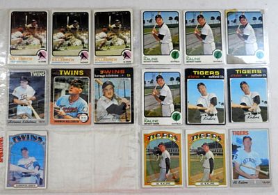 (9) AL KALINE & (7) HARMON KILLEBREW. 1970s - EX-VGEX (1) POOR in SHEETS