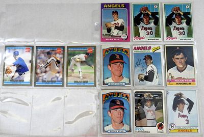 (20) NOLAN RYAN CARDS 70s & 80s. VGEX-EX in SHEETS