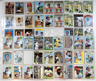 (71) BASEBALL CARDS 60s & 70s STARS. WILLIE STARGELL, JIM PALMER, PINELLA, B.ROBINSON, VIDA BLUE 