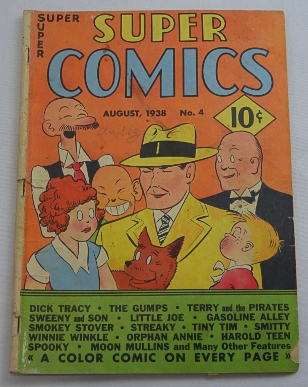 1938 SUPER COMICS 10c ISSUE No 4. DICK TRACY, THE GUMPS, LITTLE JOE & MORE