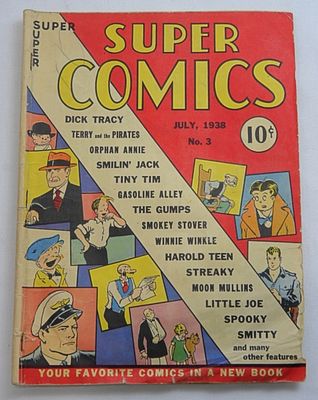 1938 SUPER COMICS 10c ISSUE No 3. DICK TRACY, ORPHAN ANNIE, SMILIN' JACK & MORE - BOTTOM RIGHT 