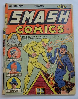 1941 SMASH COMICS No 25. COVER DETACHED