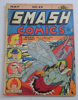 1941 SMASH COMICS No 22. COVER DETACHED