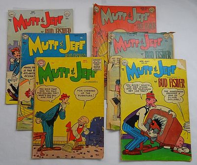 (6) MUTT & JEFF GOLDEN AGE COMIC LOT. GOOD / FAIR (1) POOR missing back cover