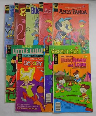 (4) GOLD KEY (5) WHITMAN COMIC LOT. VINTAGE PINK PANTHER, SCOOBY DOO, WALT DISNEY & MORE - 