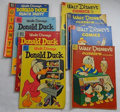 (8) DELL VINTAGE COMIC LOT - DONALD DUCK. LESSER CONDITION VINTAGE LOT