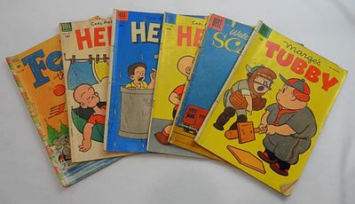 (6) DELL 10c COMIC LOT - HENRY, FELIX,. SCAMP & TUBBY - LESSER CONDITION VINTAGE COMIC LOT