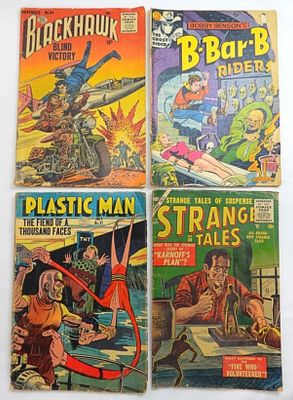 PLASTIC MAN, STRANGE TALES, BLACKHAWK. B-BAR-B RIDERS - MIXED GOLDEN AGE LOT - LESSER CONDITION