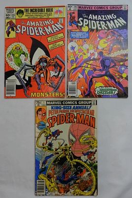 (3) MARVEL SPIDER-MAN COMICS. 1979 #1 KING-SIZE SPIDER-MAN VG/GOOD, 1982 #235 WILL-O'THE-WISP & 