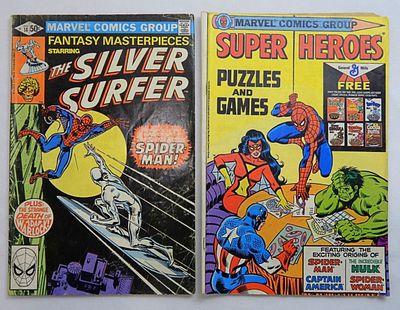 FANTASY MASTERPIECES SILVER SURFER #14. MARVEL COMICS GROUP GOOD plus SUPER HEROES PUZZLES AND 