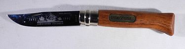 1992 CHRISTOPHER COLUMBUS INOX-FRANCE. OPINEL WOOD HANDLE COMMEMORATIVE FOLDING KNIFE - LIKE NEW Image - 1