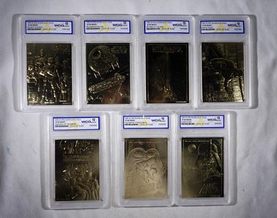 (7) STAR WARS 23kt GOLD CARDS WCG 10's. ALL GEM MINT - ALL DIFFERENT