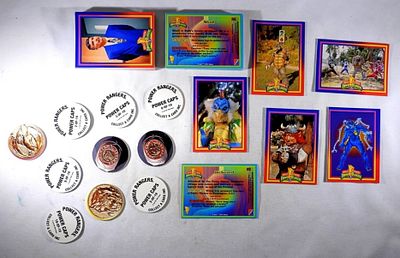 1994 MIGHTY MORPHIN POWER RANGERS. #1-72 CARD BASE SET WITH (10) POWER CAPS #1-10 SET - ALL NICE