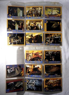 (56) JURASSIC PARK TRADING CARDS 1993. TOPPS TRADING CARDS - GREAT MIX in SHEETS - OVERALL EM/NM