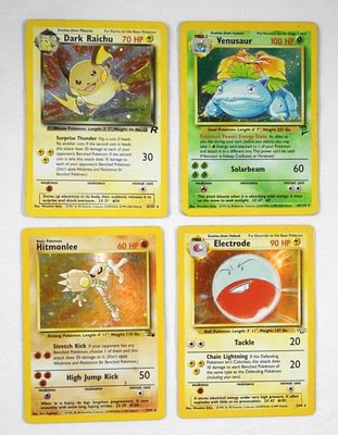 (4) VINTAGE POKEMON HOLOGRAM CARDS. ALL DIFFERENT - OVERALL EX/VGEX