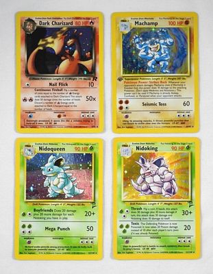 (4) VINTAGE POKEMON HOLOGRAM CARDS. ALL DIFFERENT - OVERALL EX/VGEX