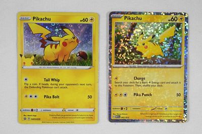 (2) POKEMON PIKACHU 2020 & 2024 HOLO. BOTH NICE EM or BETTER