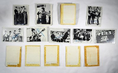 (31) 1964 BEATLES B&W TRADING CARDS. GREAT MIX - MOSTLY DIFFERENT - ALL HAVE TAPE MARKS on REV - VG