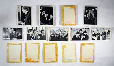 (52) 1964 BEATLES 2nd SER TRADING CARDS. GREAT MIX - MOSTLY DIFFERENT - ALL HAVE TAPE MARKS on