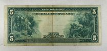 1914 $5 FEDERAL RESERVE NOTE. NICE LARGE SIZE NOTEImage - 1