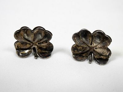 2 STERLING CARTIER 4 LEAF CLOVERS, UNSURE OF PURPOSE
