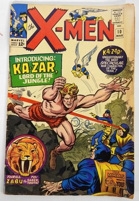 1965 X-MEN #10 MARVEL COMICS. 1st APP KA-ZAR, ZABU - GOOD