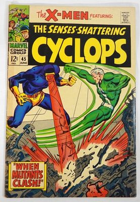 1968 X-MEN #45 MARVEL COMICS. "WHEN MUTANTS CLASH!" - VG/FINE