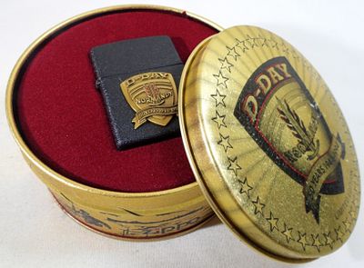 UNFIRED D-DAY 50 YEARS ZIPPO. 1991, IN ITS ORIGINAL TIN CASE, UNFIRED, D-DAY NORMANDY 50 YEARS