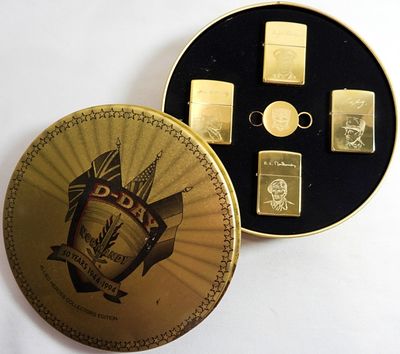 SEALED D-DAY 50 YEARS ZIPPO SET. SEALED, 1995, D-DAY NORMANDY 50 YEARS 1944-1994, IN ITS