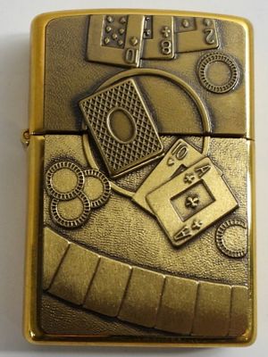 1999 UNFIRED FULL HOUSE ZIPPO. IN A ZIPPO BOX, FROM ZIPPO, 1999, BRASS CASE, BARRETT SMYTHE