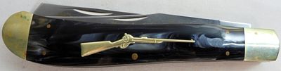 2 BLADE NOVELTY KNIFE. VG LARGE KENTUCKY KING FLISSTLOCK TRAPPER FIRSY PRODUCTION RUN