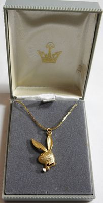 Necklace. Like new in the box 22k gold electroplate Playboy bunny