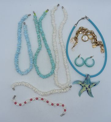 Beachy Lot Of Mixed Jewelry. shell necklaces, bracelets, and more