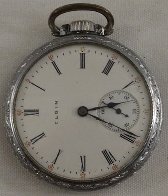 Circa 1910 Elgin Pocket Watch. Elgin, silver-tone, movement #14933392, circa 1910, Watches are 