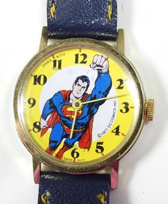 1977 Superman Wrist Watch. 1977 Superman Bradley Wristwatch, 9 inches, untested. Watches are not 