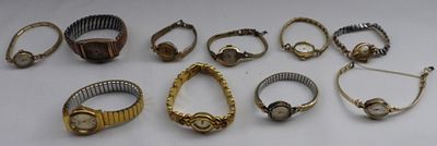 (10) Gold-Tone Women's Watches. Watches are not verified, authenticated, or tested in running 