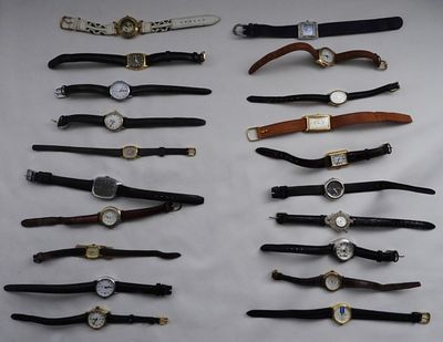 (20) Women's Leather Band Watches. Watches are not verified, authenticated, or tested in running 