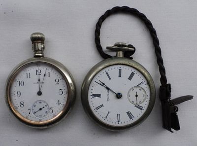 (2) Waltham Men's Pocket Watches. Watches are not verified, authenticated, or tested in running 
