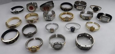 (20) Ladies Cuff Watches. Watches are not verified, authenticated, or tested in running 