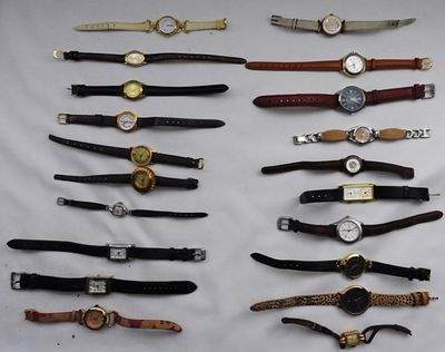 (20) Women's Leather Style Watches. Watches are not verified, authenticated, or tested in 