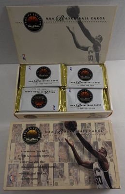 1993-94 SkyBox Basketball Cards In Box. 1993-94 Edition SkyBox Basketball cards, box has some wear