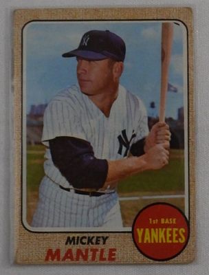 Mickey Mantle TOPPS 1968 Baseball Card. Mickey Mantle TOPPS #280, 1968, some rounding on the 