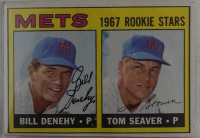 Mets 1967 Rookie Stars TOPPS #581. TOPPS #581, rookie stars, Bill Denehy and Tom Seaver, trimmed edge