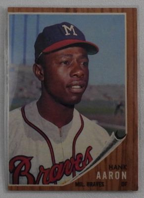 Hank Aaron 1962 TOPPS Baseball Card. TOPPS #320, 1962 Hank Aaron, vg