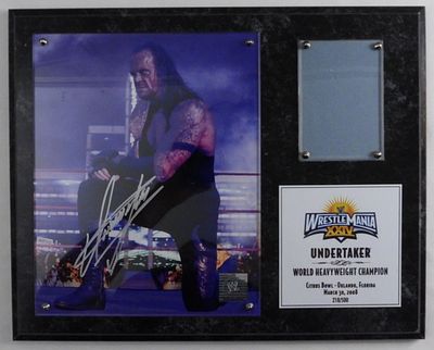 Undertaker Signed Plaque With WWE #. Wrestle Mania XXIV Undertaker, March 30, 2008, 218/500, WWE 