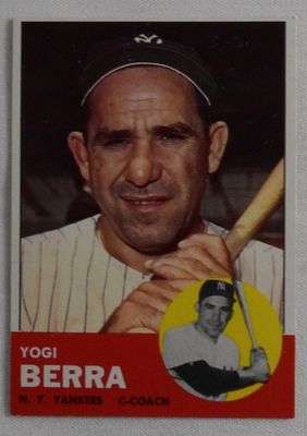 1963 TOPPS Yogi Berra Baseball Card. TOPPS #340, 1963 Yogi Berra, vg