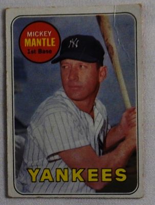 Mickey Mantle 1969 TOPPS Baseball Card. Mickey Mantle, TOPPS #500, vg