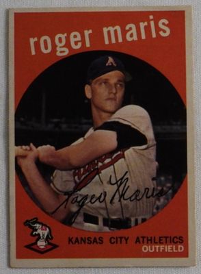 Roger Maris 1959 TOPPS Baseball Card. TOPPS #202 1959, Roger Maris, vg